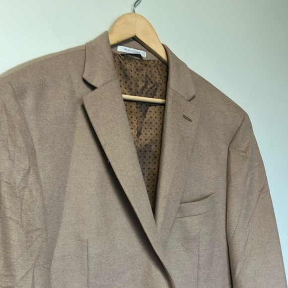 NWOT Ralph Lauren Classic Tan Wool Silk Cashmere Blazer Jacket - Picture 2 of 7